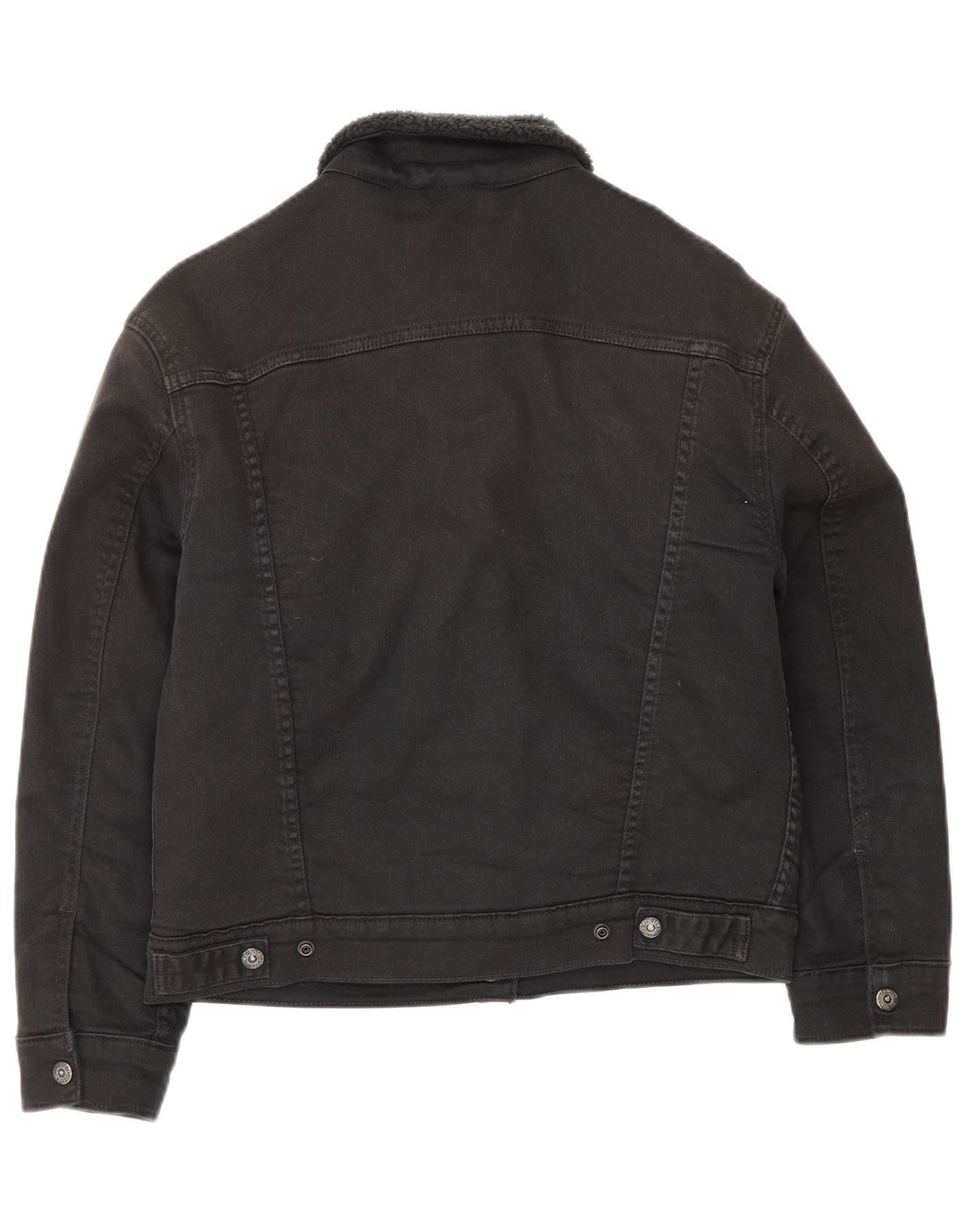Giacca Levi's da donna in denim sherpa UK 10 piccola in cotone nero
