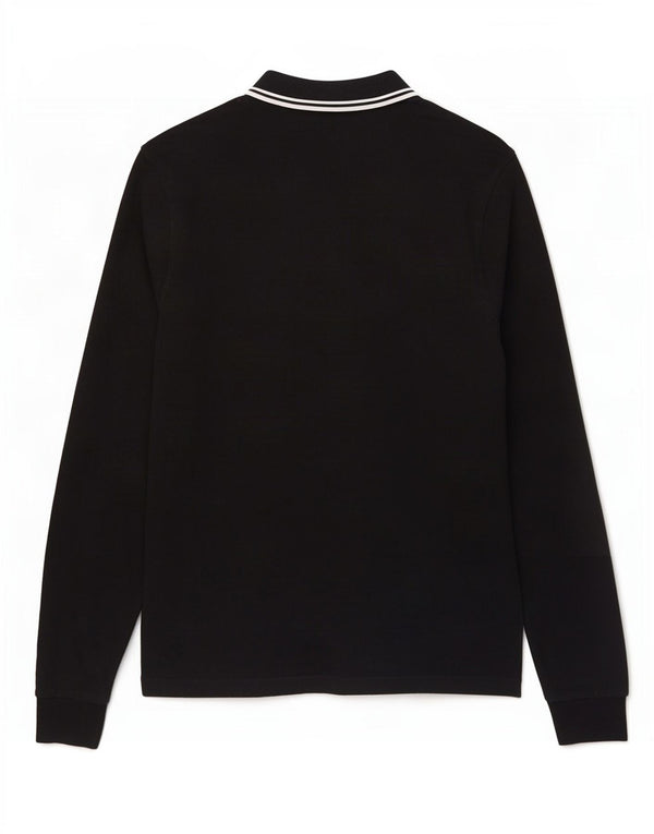 Polo a maniche lunghe da uomo Fred Perry piccola in cotone a righe blu navy