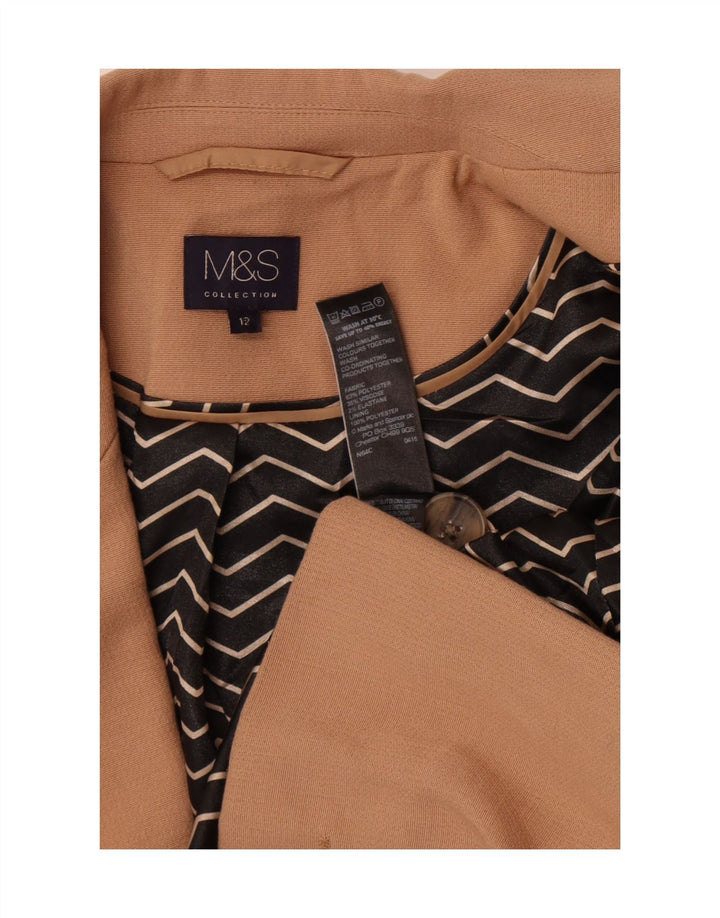 Giacca blazer a 1 bottone Marks & Spencer da donna UK 12 Poliestere marrone medio