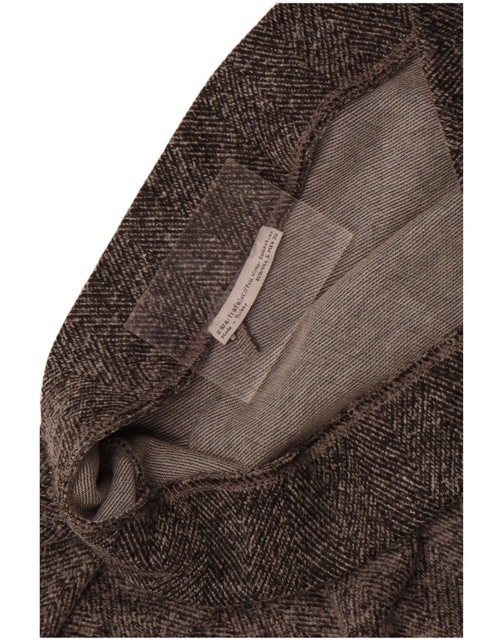 Gonna a trapezio da donna Zara grande W30 grigia a spina di pesce