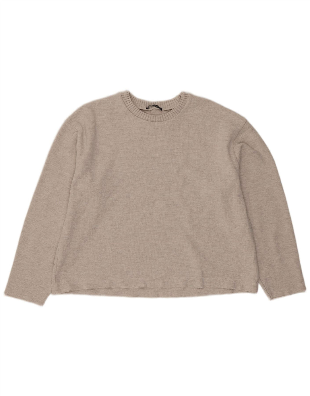 Top corto da donna Zara in camicetta UK 16 grande poliestere beige