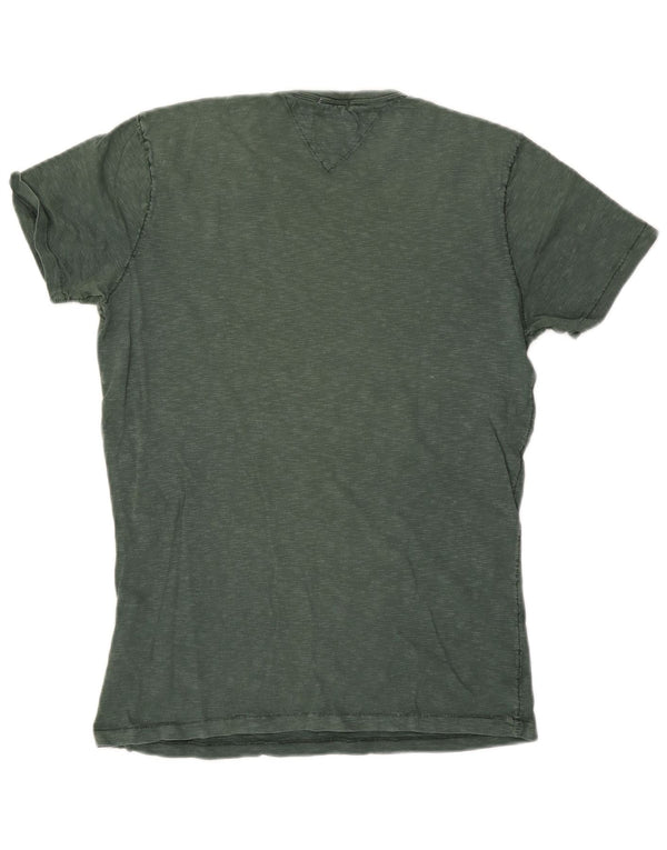 T-shirt grafica da uomo Tommy Hilfiger New York Top verde medio chiazzato