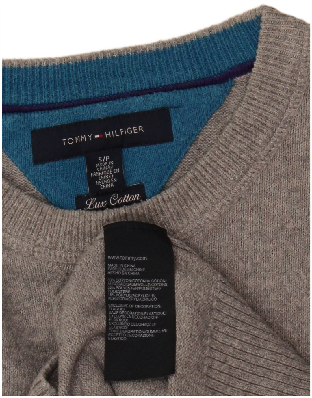 Maglione maglione girocollo da uomo Tommy Hilfiger piccolo cotone grigio