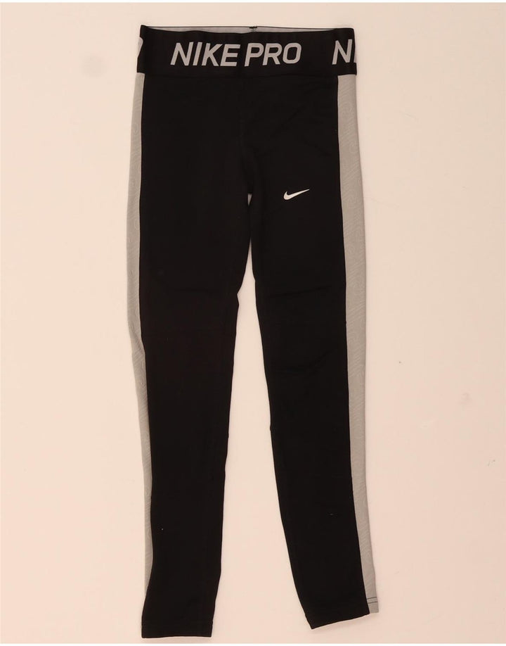 Leggings grafici Nike da ragazzo 8-9 anni in poliestere color block nero