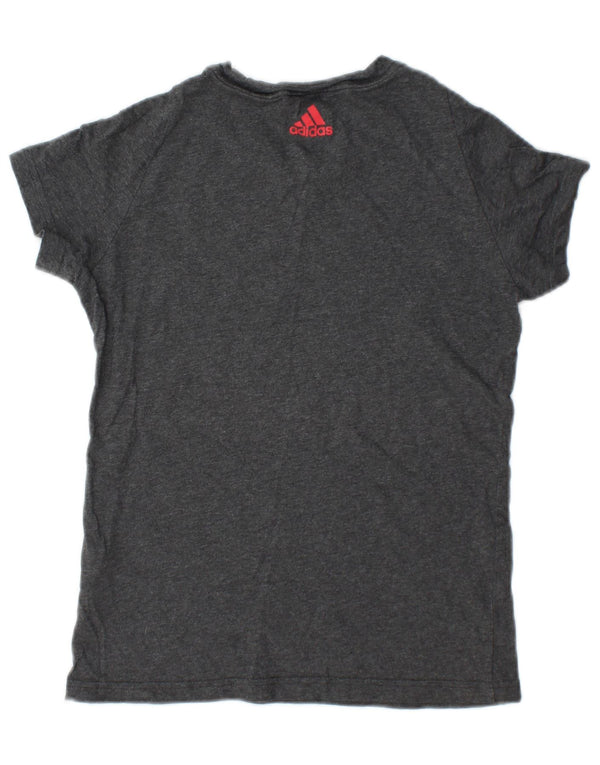 T-shirt grafica da donna Adidas Top UK 8/10 piccola in cotone grigio
