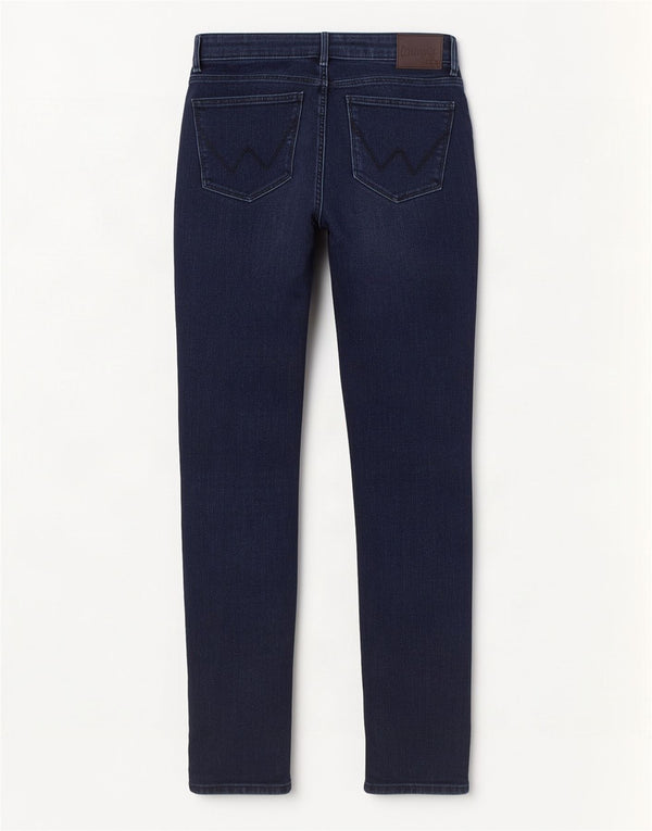 Jeans slim da donna Wrangler W28 L34 cotone blu navy