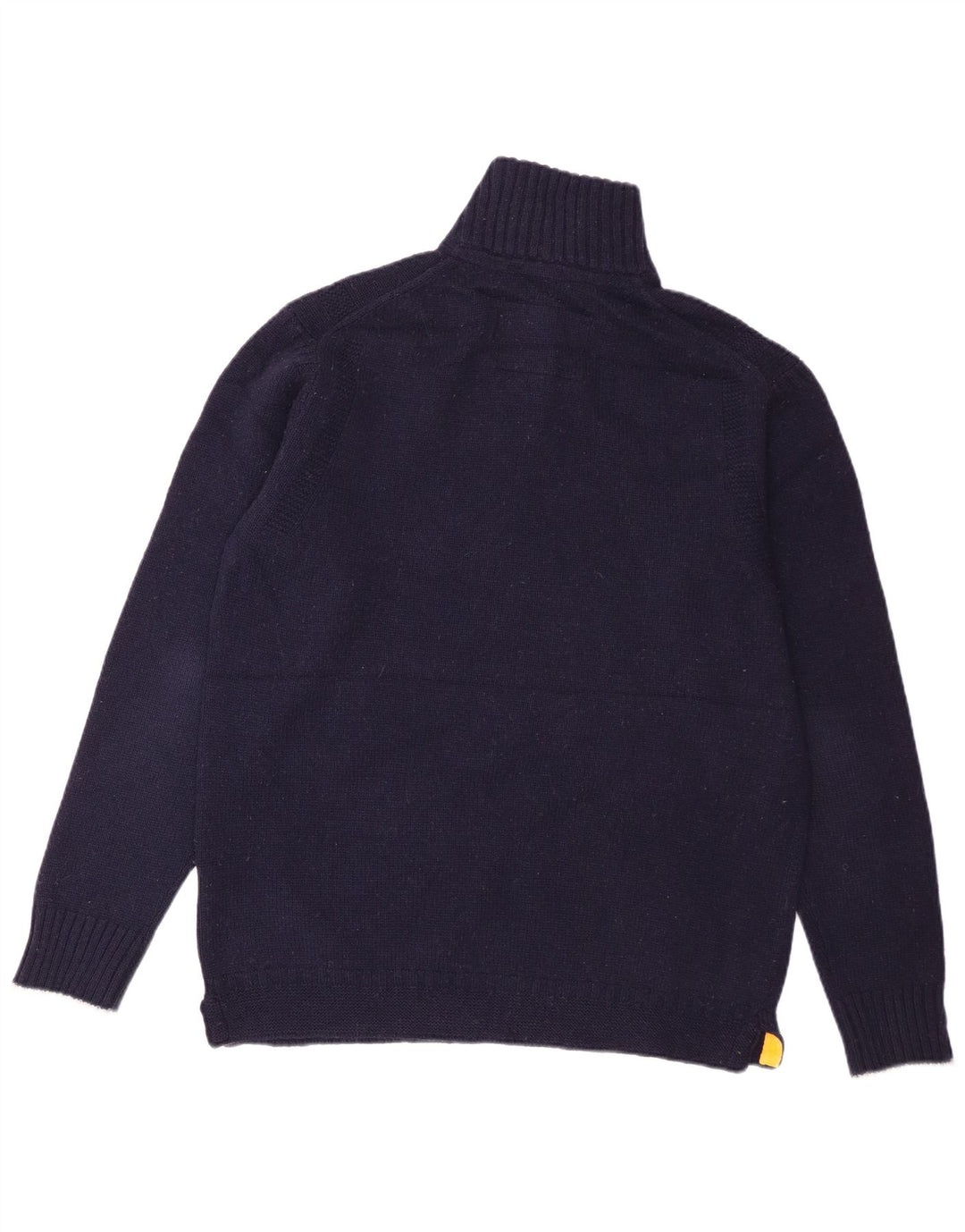 Maglione da uomo Boden con zip e collo grande in lana d'agnello blu navy