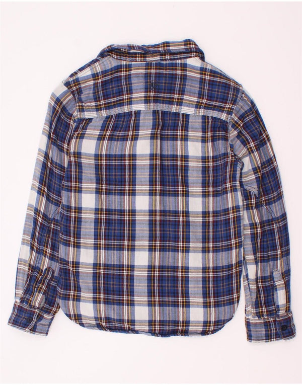 Camicia in flanella per ragazzi Fat Face 8-9 anni in cotone a quadri blu navy