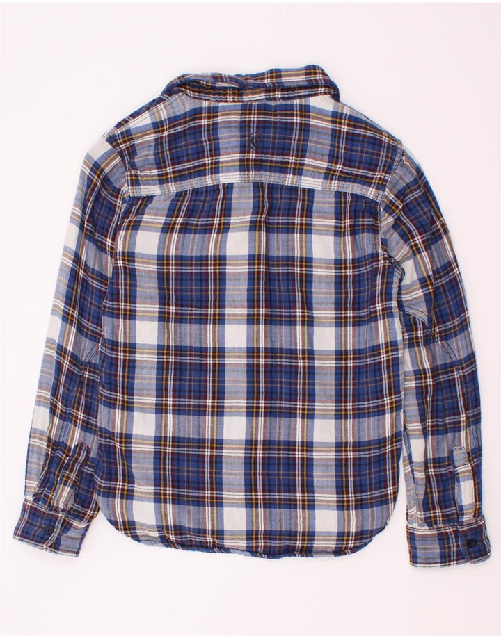 Camicia in flanella per ragazzi Fat Face 8-9 anni in cotone a quadri blu navy