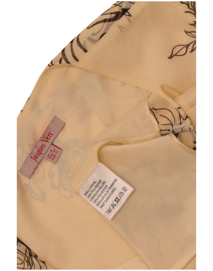 Camicetta da donna Jacques Vert Top UK 14 Grande poliestere floreale bianco sporco