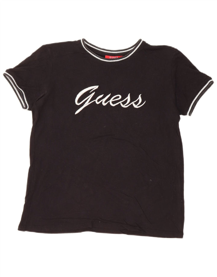T-shirt grafica oversize da donna GUESS UK 6 XS Nera