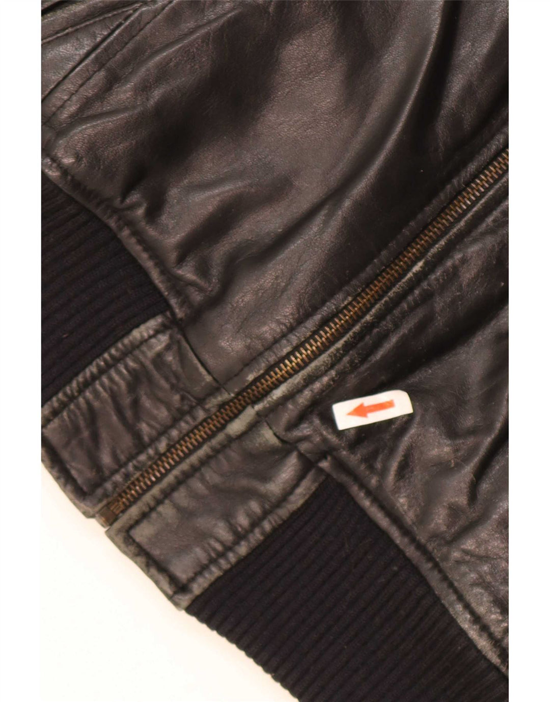 Giacca in pelle vintage da uomo UK 38 media nera