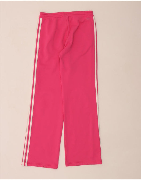 Adidas Womens Straight Tracksuit Trousers UK 10 Small Pink Polyester