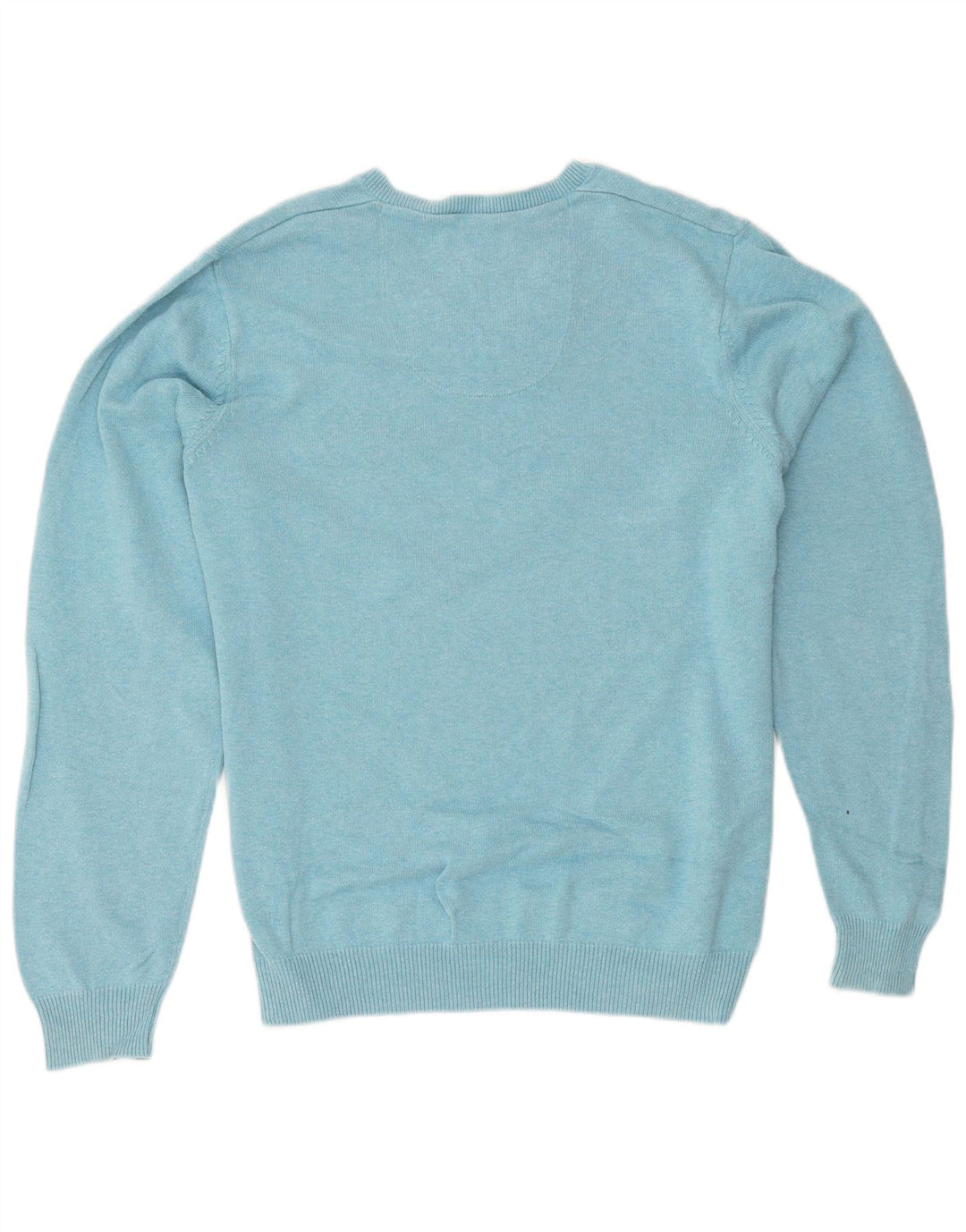 Maglione da uomo Marks & Spencer vestibilità regolare con scollo a V grande cotone blu