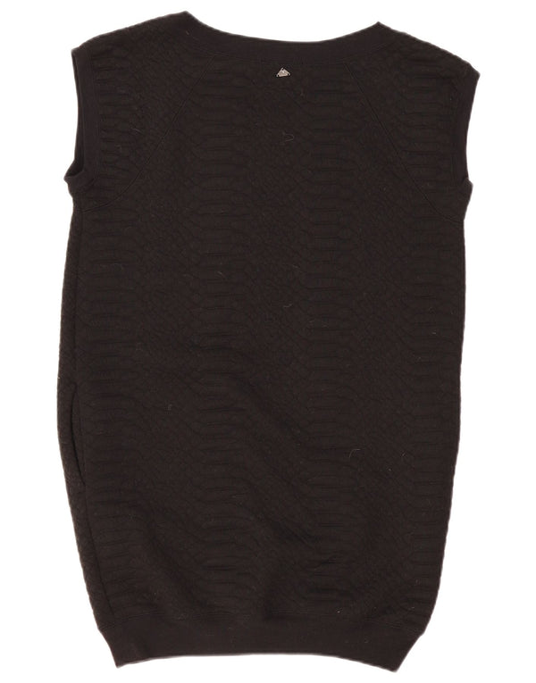 LIU JO Womens Oversized Longline Vest Tank Top UK 10 Small Black Polyester