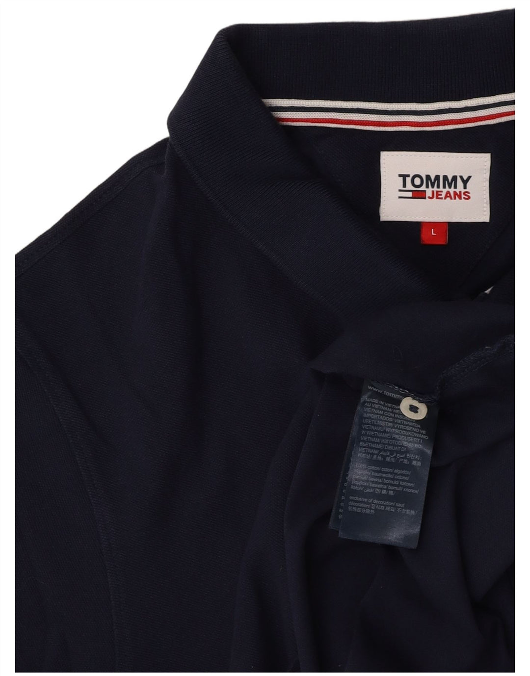TOMMY HILFIGER Polo da uomo grande in cotone blu navy