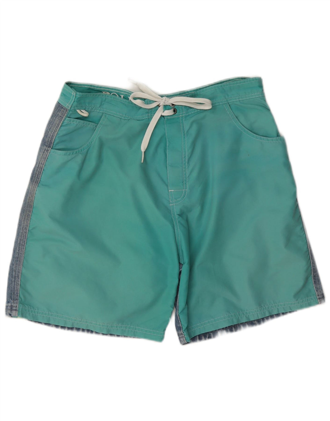 Pantaloncini da bagno da uomo Sundek in cotone color block verde medio