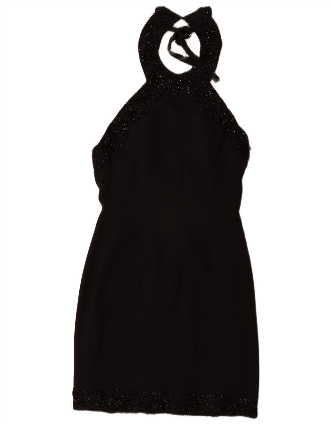 Abito Halter da donna VINTAGE UK 12 medio nero