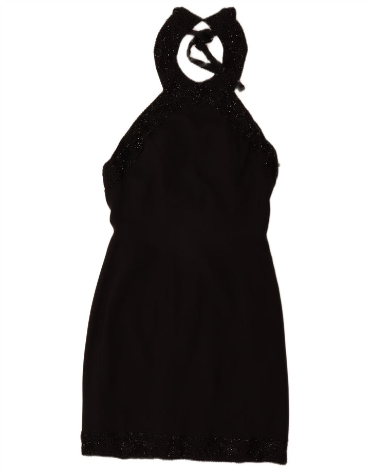 Abito Halter da donna VINTAGE UK 12 medio nero