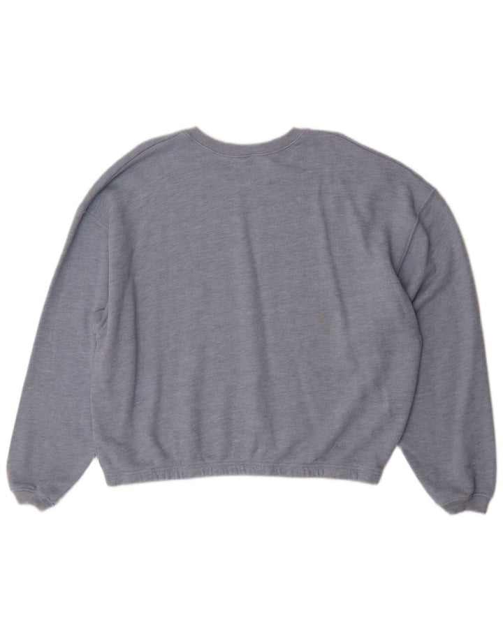 Felpa da donna vintage americana maglione UK 16 grande blu classico