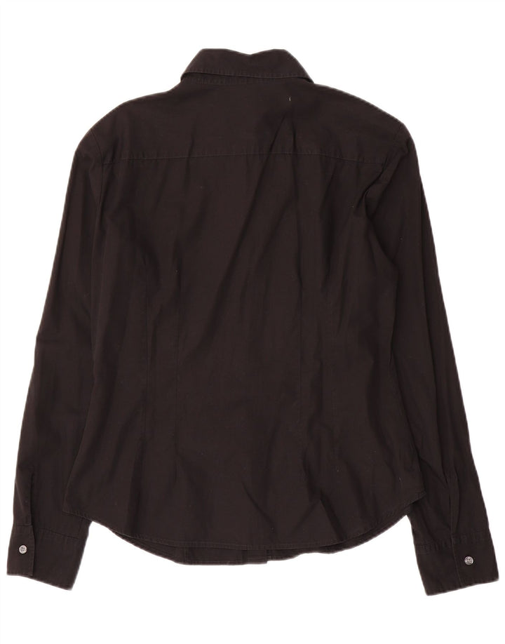 Camicia da donna Benetton UK 14 cotone medio nero