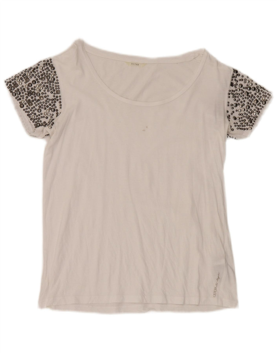 T-shirt da donna Guess UK 8 piccola in cotone bianco