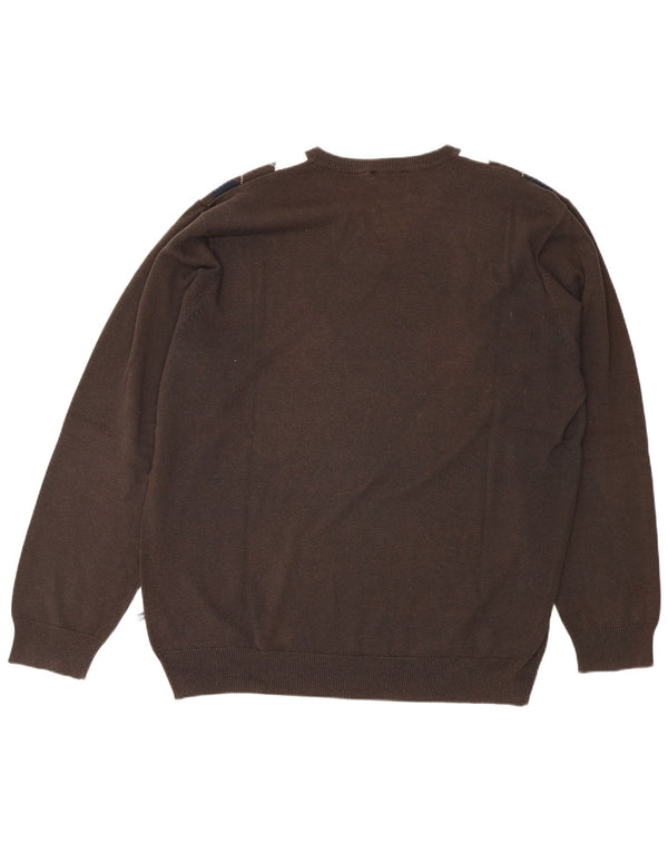 Paul Smith Maglione da uomo con scollo a V XL Marrone Argyle/Diamante