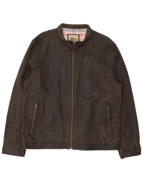 Giacca da uomo in cotone cerato North Coast Marks & Spencer UK 42 XL Marrone
