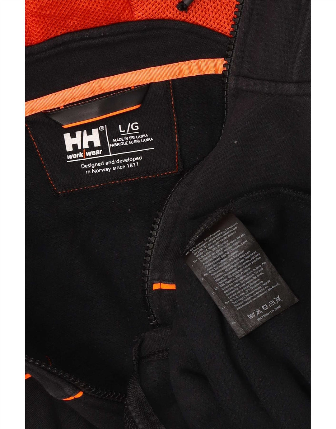 Maglione con cappuccio e zip grafica da uomo Helly Hansen grande in cotone nero