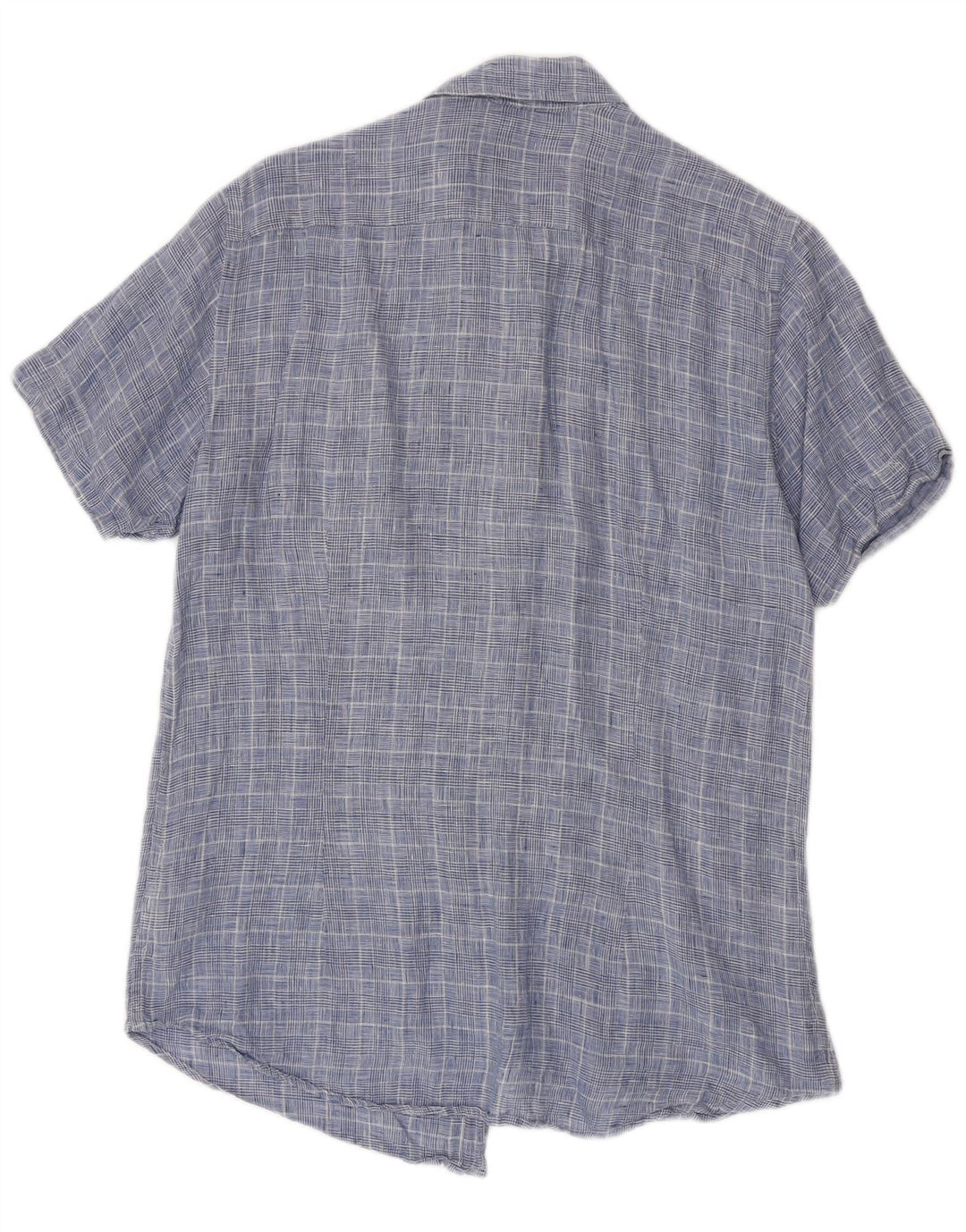 Camicia a maniche corte da uomo Best Company blu medio pied de poule