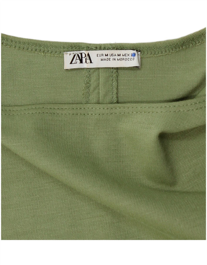 ZARA Womens Sleeveless Bodycon Dress UK 12 Medium Green Polyester