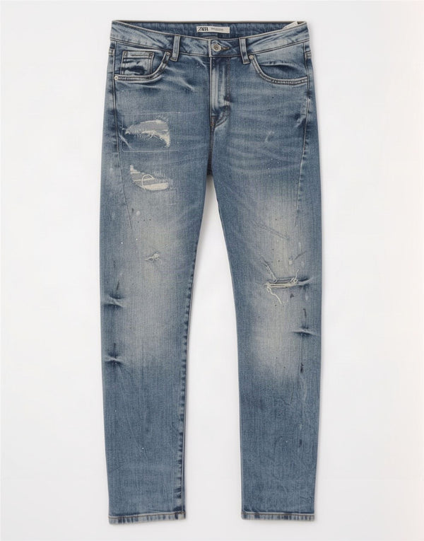 Jeans skinny effetto consumato da uomo Tommy Hilfiger EU 40 medio W31 L30 blu