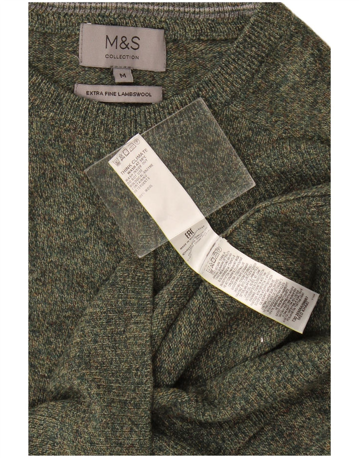 Maglione da uomo Marks & Spencer con scollo a barca verde medio screziato