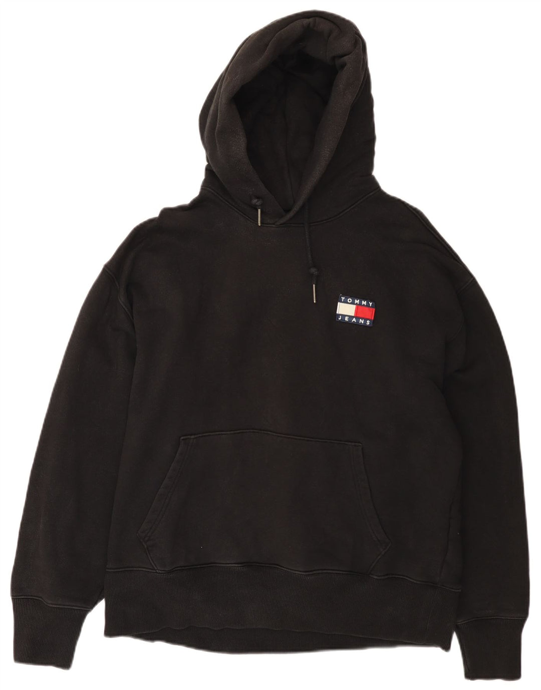 TOMMY HILFIGER Felpa con cappuccio da uomo XL in cotone nero