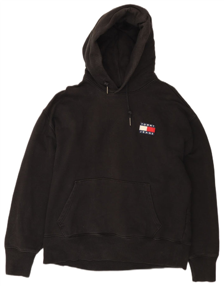 TOMMY HILFIGER Felpa con cappuccio da uomo XL in cotone nero