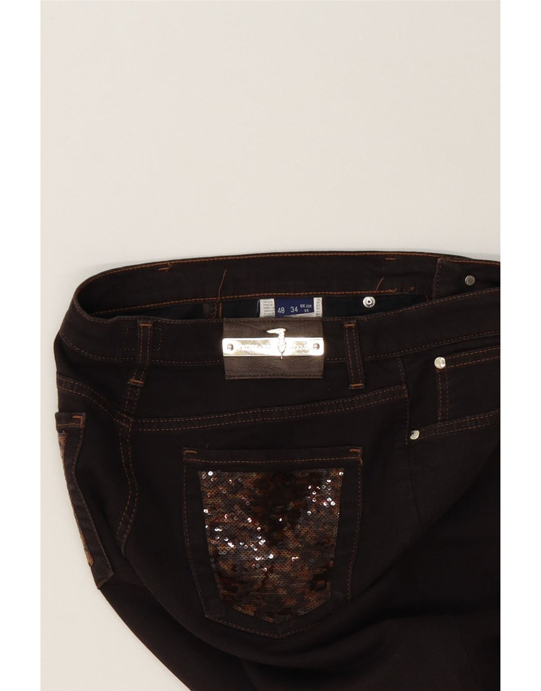TRUSSARDI Womens Slim Jeans W32 L26  Brown Cotton Vintage Trussardi and Second-Hand Trussardi from Messina Hembry 