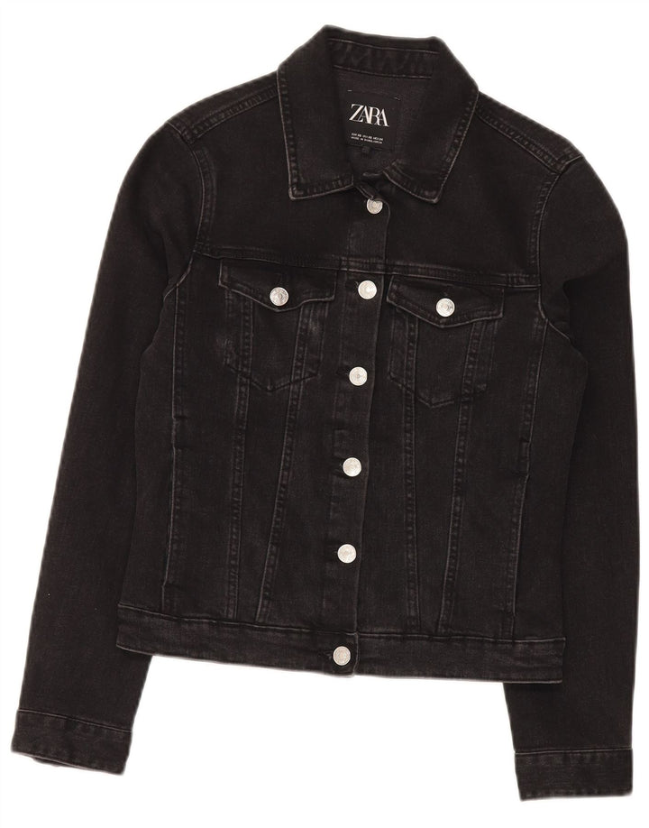 Giacca in denim da donna Zara UK 6 XS cotone nero