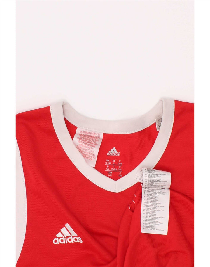 Canotta Adidas da ragazzo 13-14 anni in poliestere color block rosso
