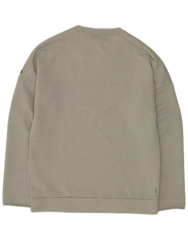 Felpa Adidas da uomo con vestibilità regolare grafica, maglione, poliestere verde medio