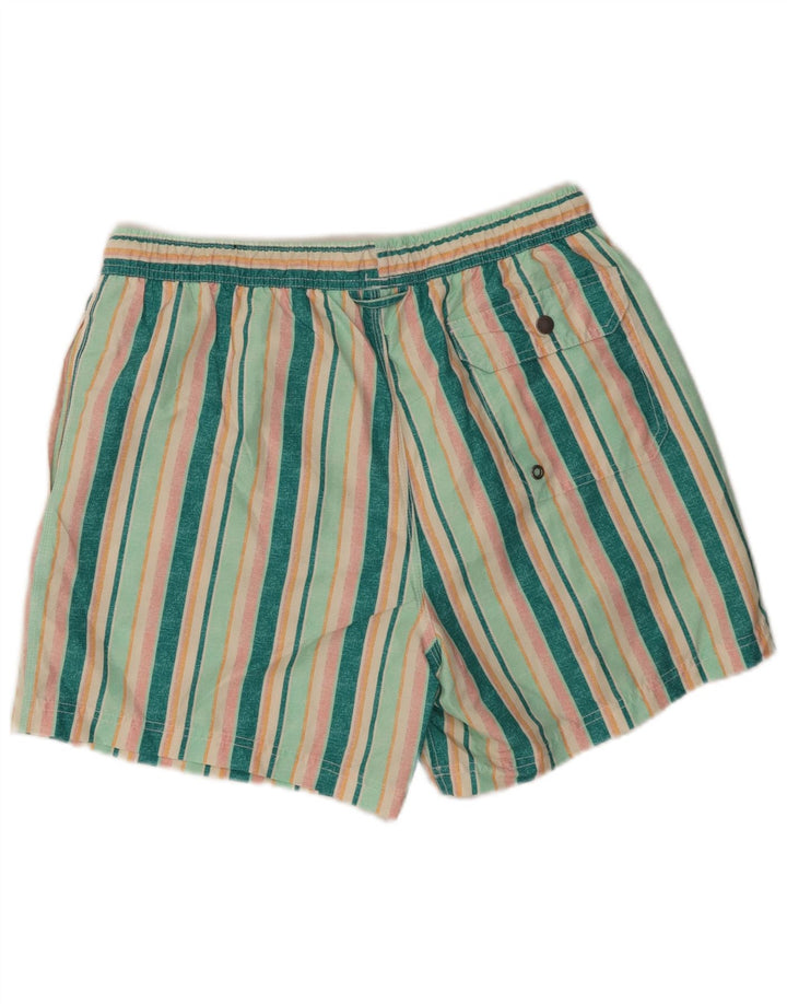 Pantaloncini da bagno da uomo John Lewis in poliestere a righe verde medio