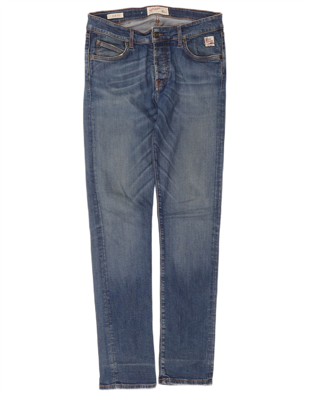 Jeans slim superiori da donna Roy Rogers W35 L33 cotone blu