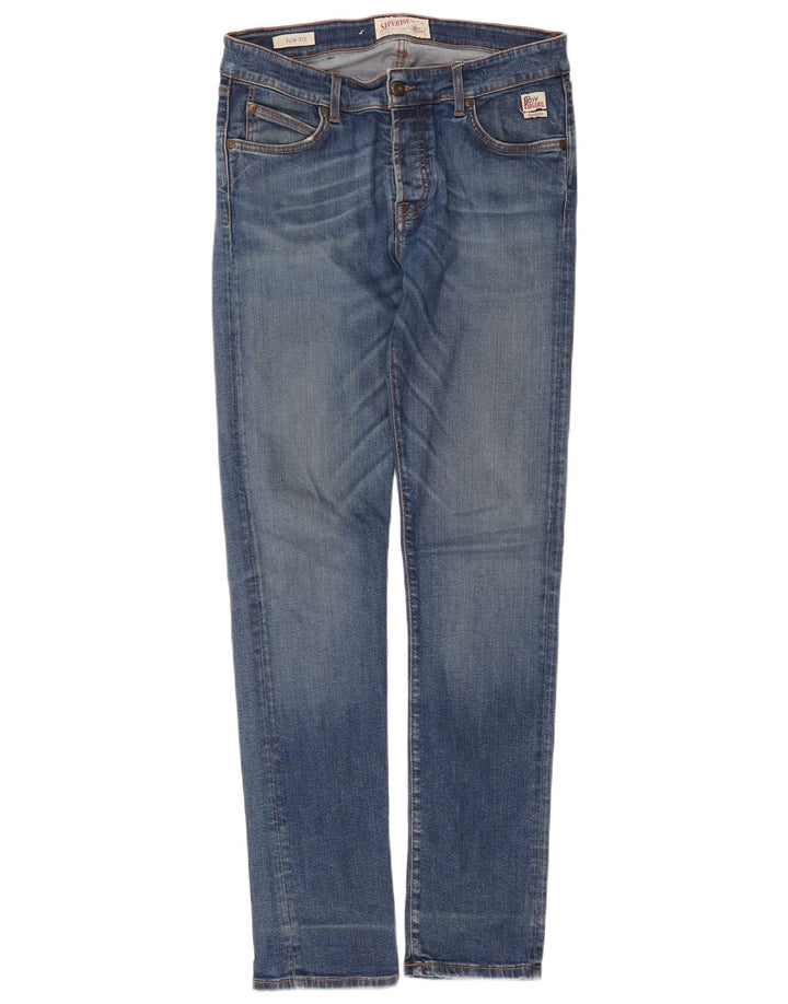Jeans slim superiori da donna Roy Rogers W35 L33 cotone blu