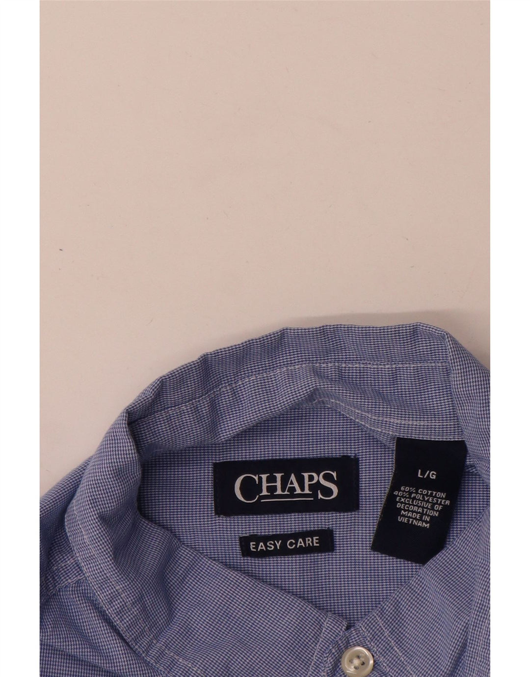 Camicia a maniche corte da uomo Chaps Large in cotone pied de poule blu
