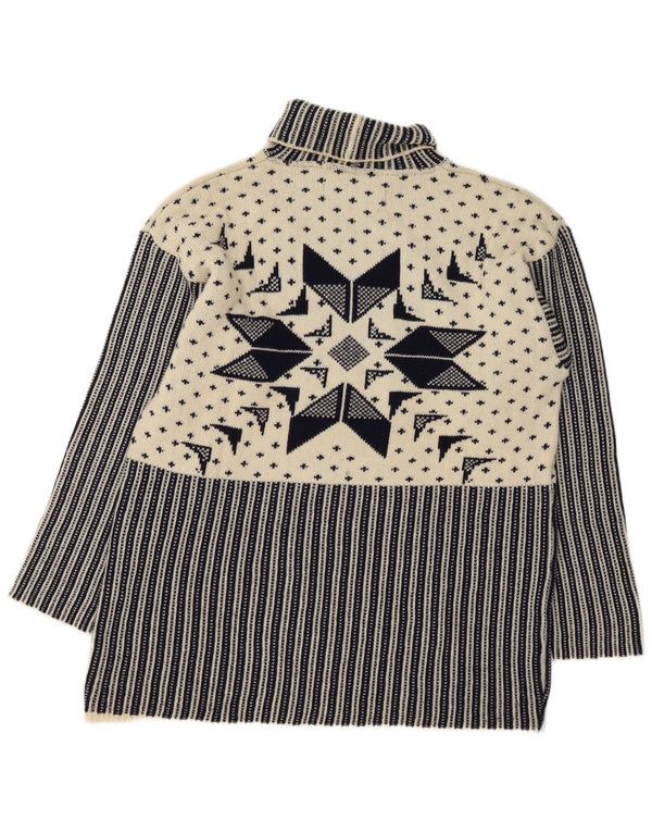 Ermenegildo Zegna Maglione da uomo con collo alto e maglione grande blu navy Fair Isle
