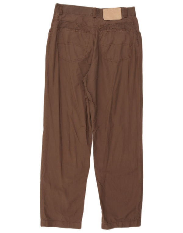 Pantaloni casual dritti da donna Armani W29 L27 in cotone marrone