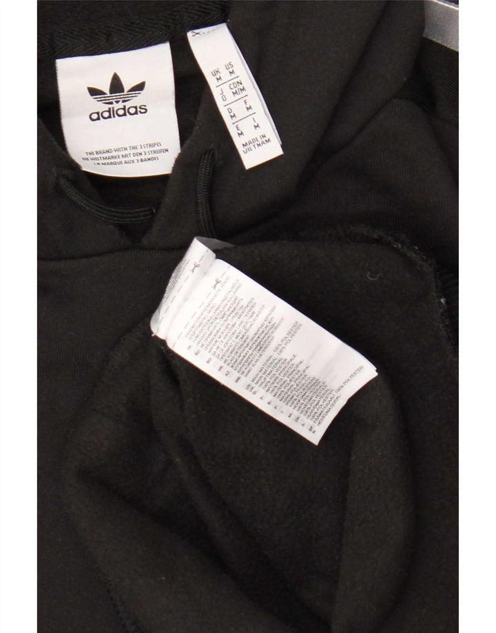 Maglione con cappuccio grafico da uomo Adidas, poliestere color block medio nero