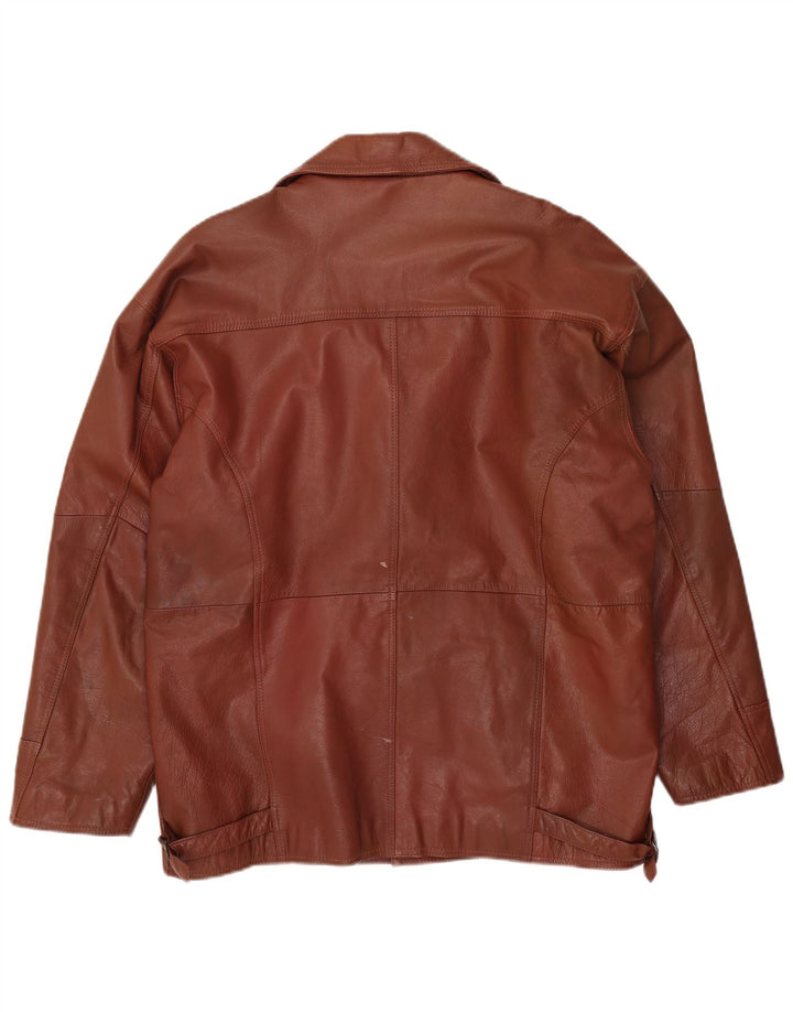 Giacca in pelle vintage da uomo UK 40 grande marrone