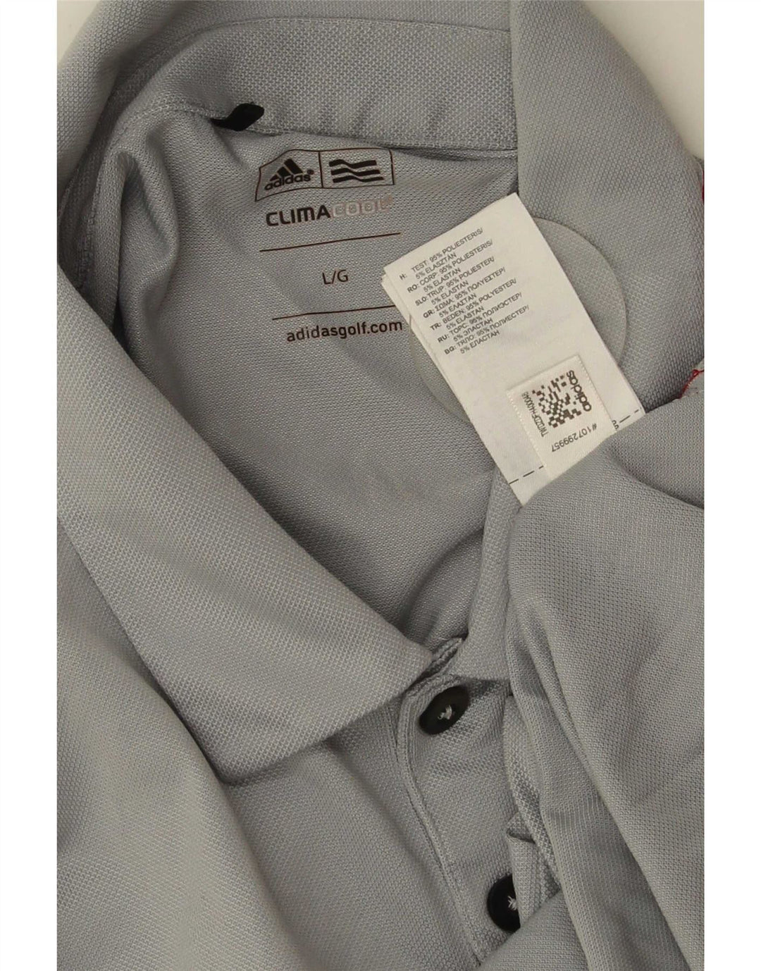 Polo Adidas Climacool da uomo grande in poliestere color block grigio