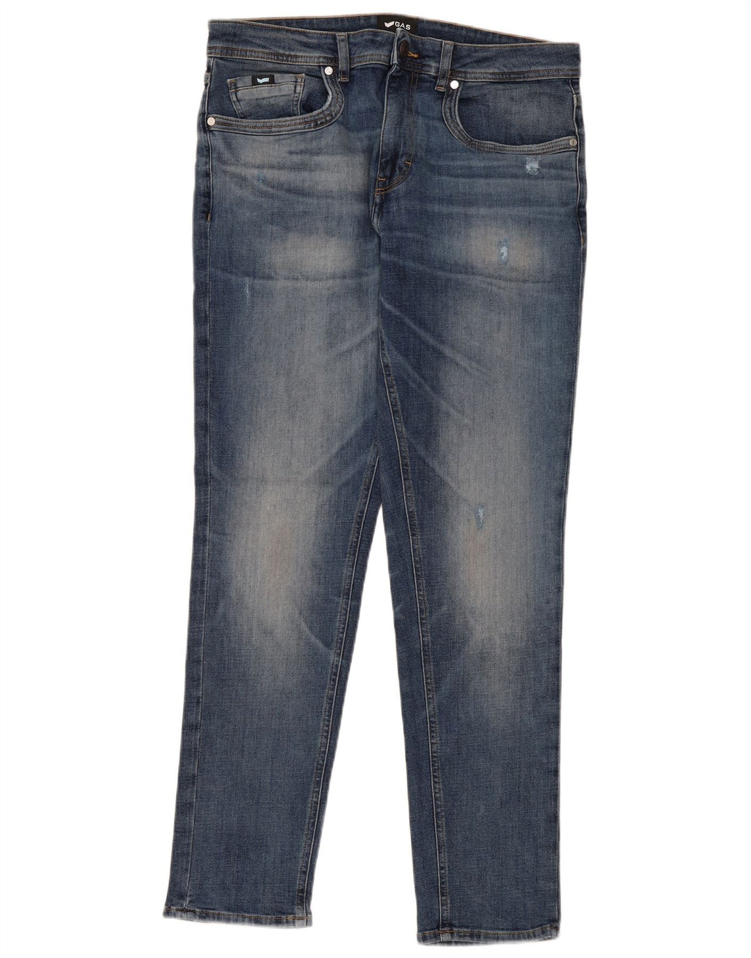 Jeans slim effetto consumato da uomo Gas W33 L30 Blu