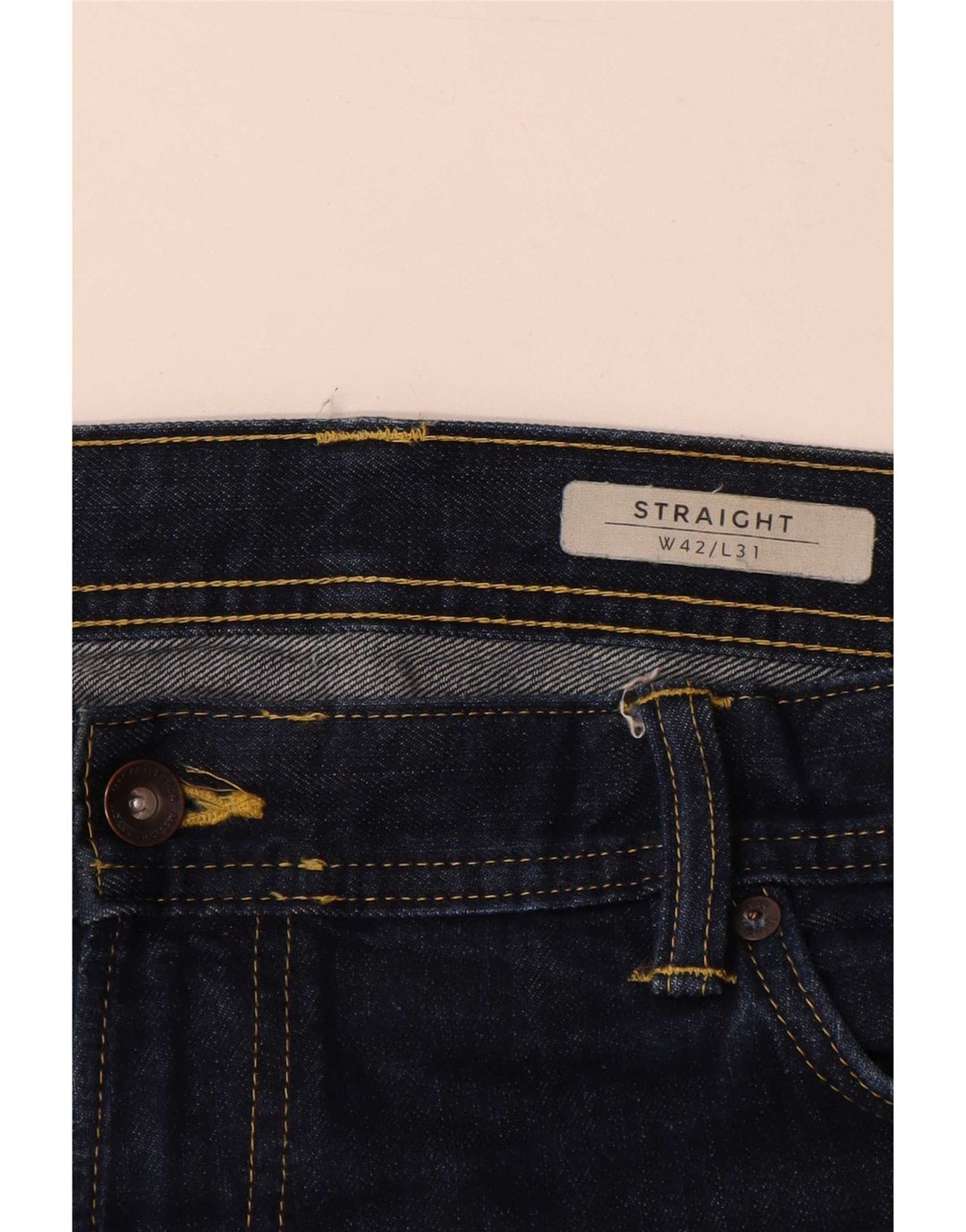 Jeans dritti da uomo Marks & Spencer W42 L31 cotone blu navy